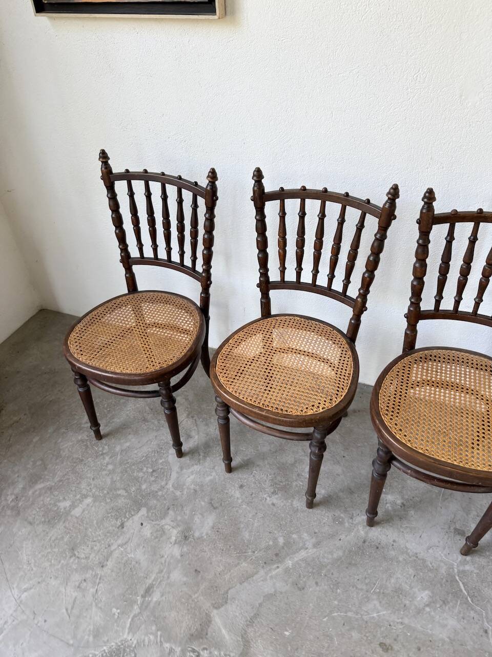Set of 4 Fischel cane bistro chairs n019