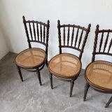 Série 4 chaises bistrot cannage Fischel n019