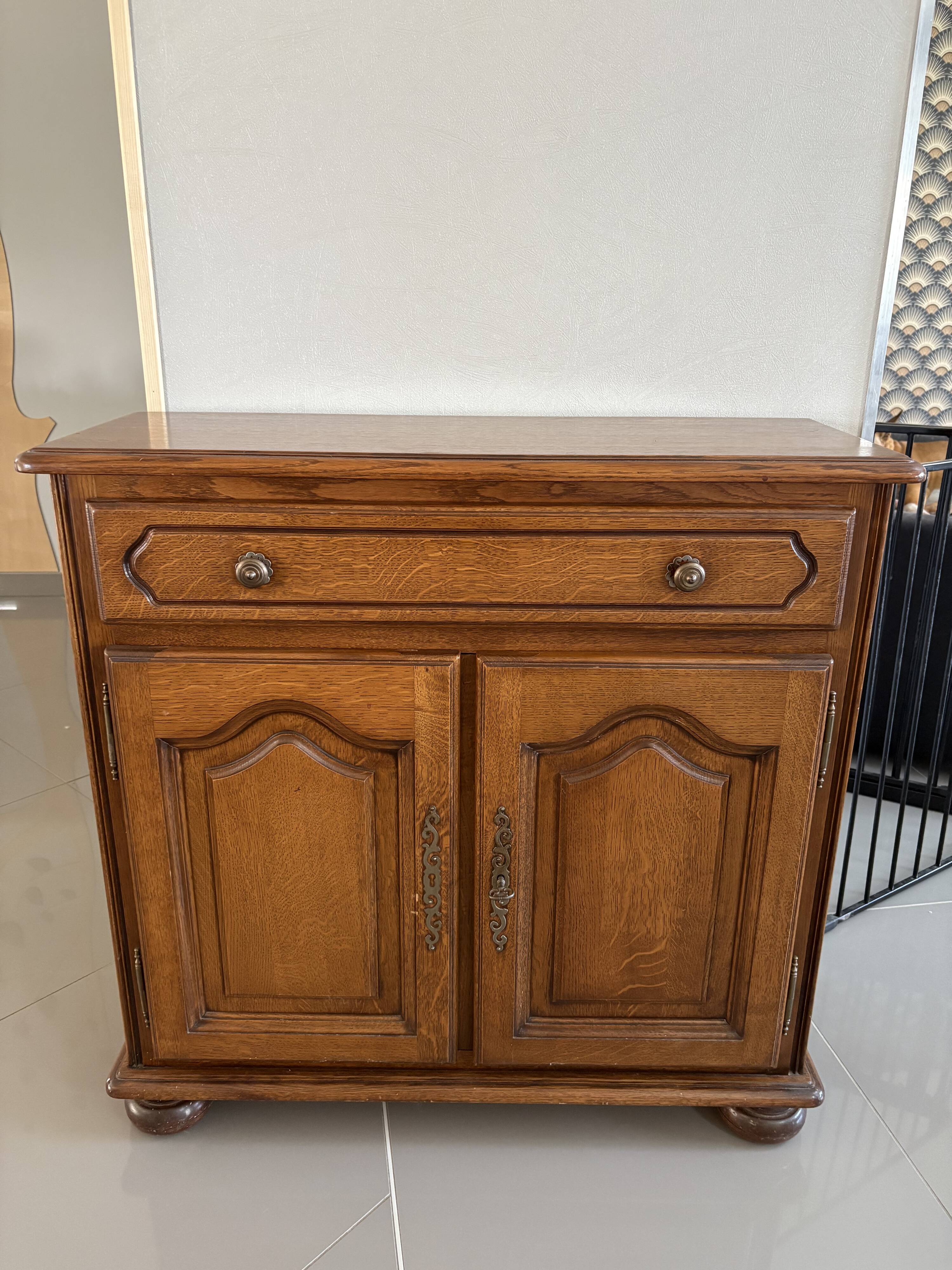 Solid oak furniture signed E. Ménard