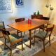 Vintage square Scandinavian table "Mette"