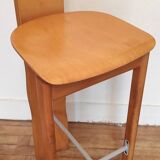 80's design solid wood high stools