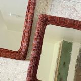 Pair of VINTAGE Rattan MIRRORS