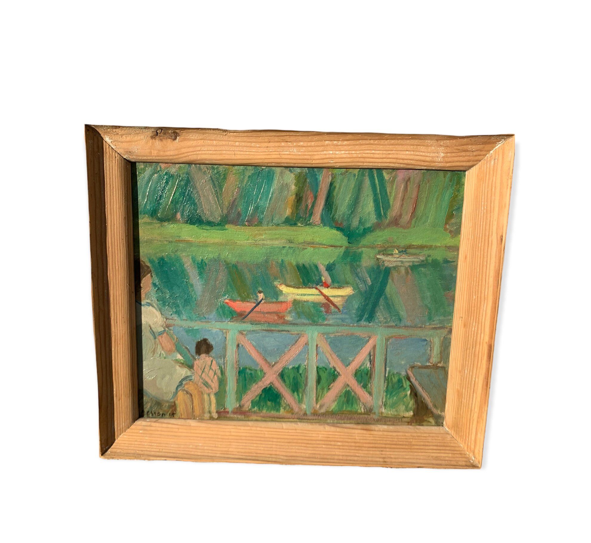 View of the terrace oil on panel