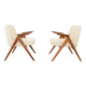 Fauteuils MID century chaise longue vintage en écru lot de 2 fauteuils