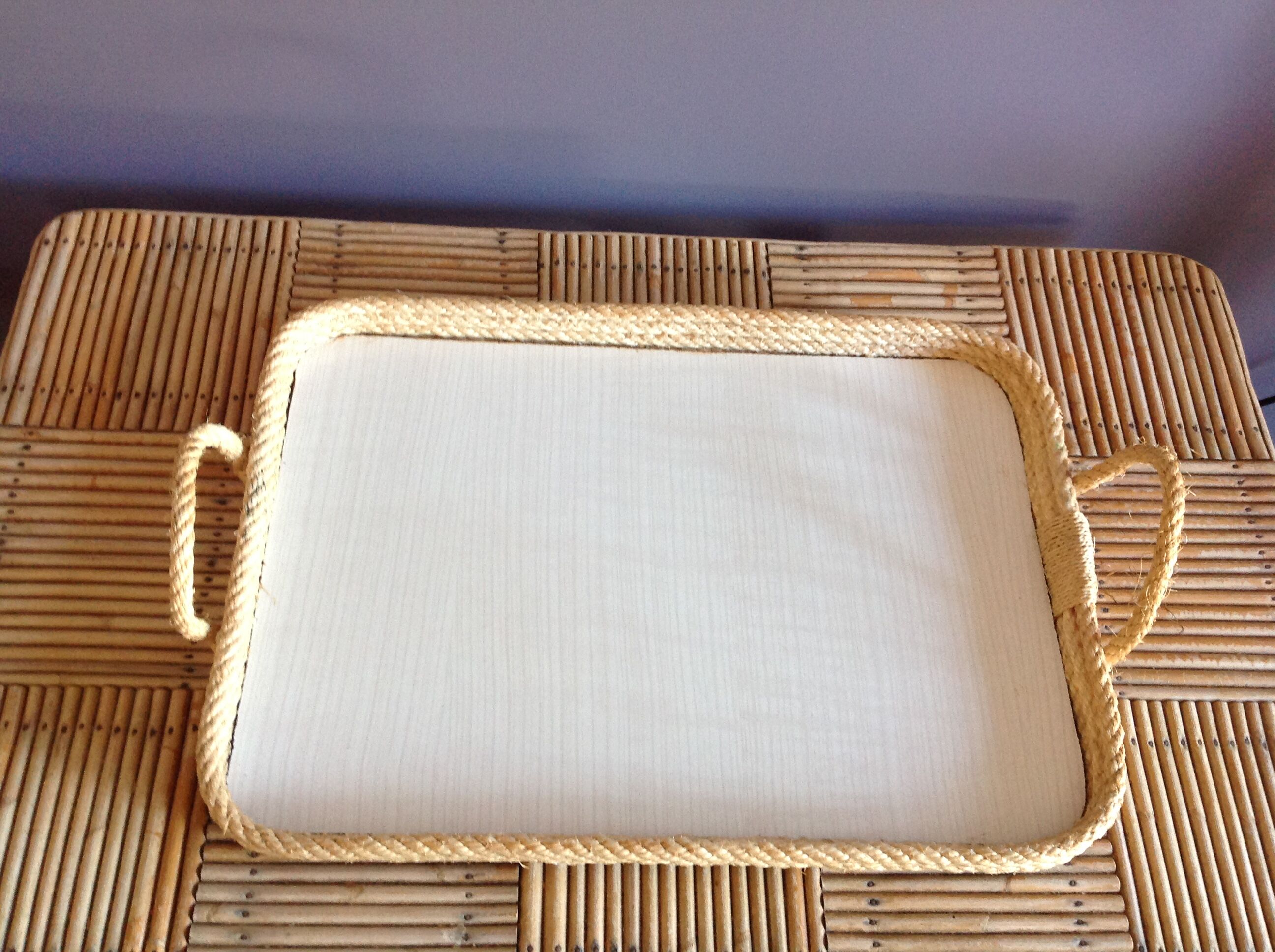 String and formica tray