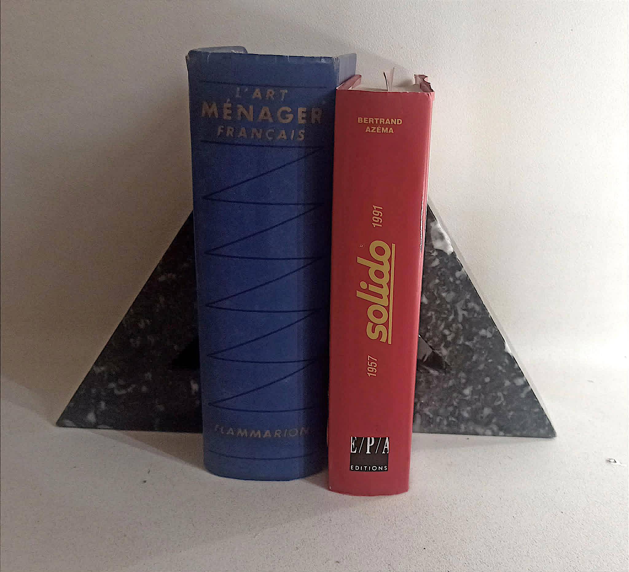 Pair of marble bookends 1970s Height 18.2 cm