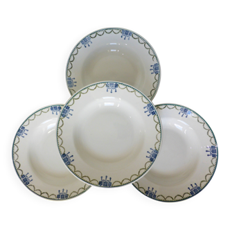 4 vintage deep plates from St Amand 220643