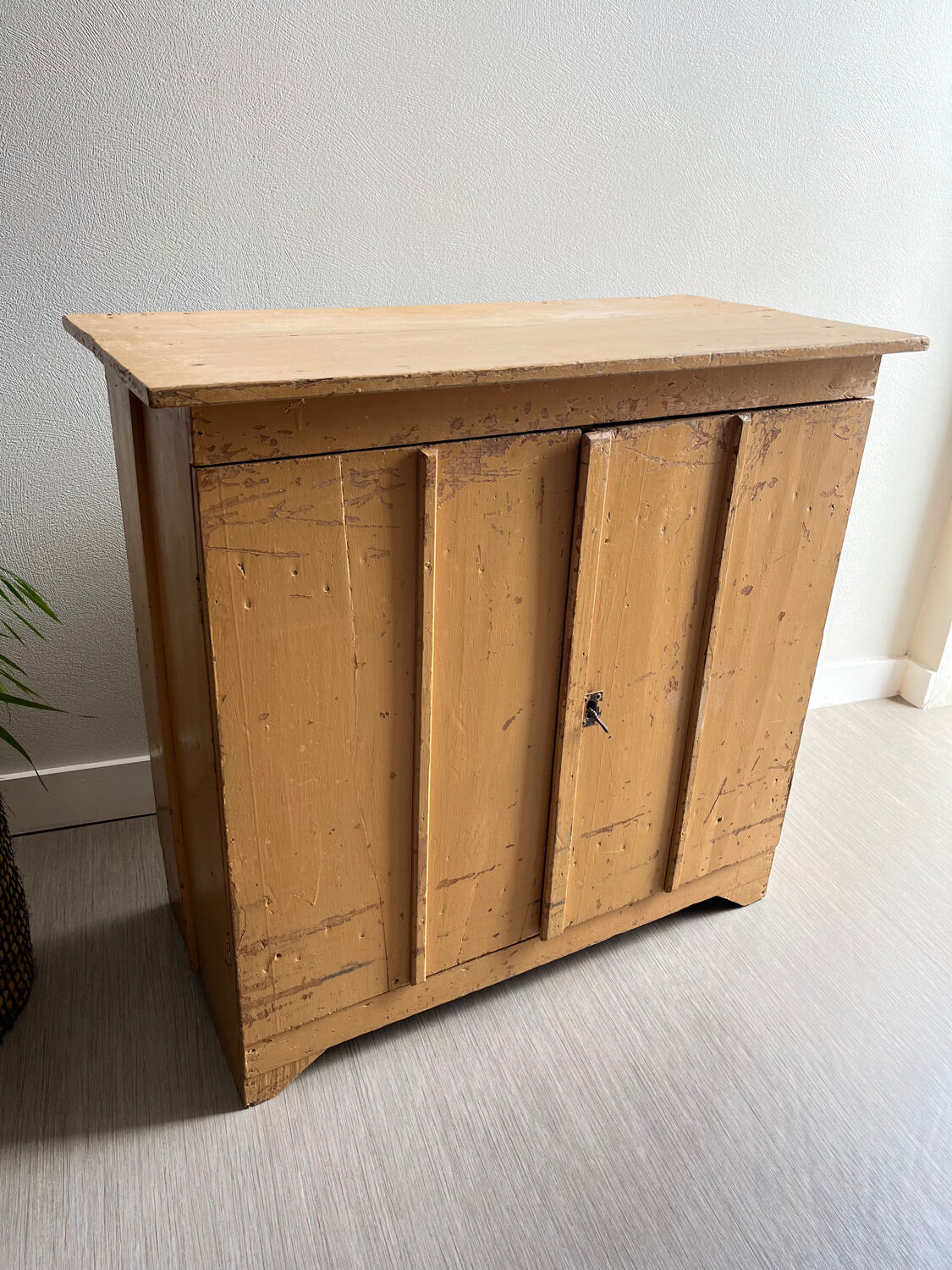 Antique Parisian sideboard with patinated wood / jam cabinet