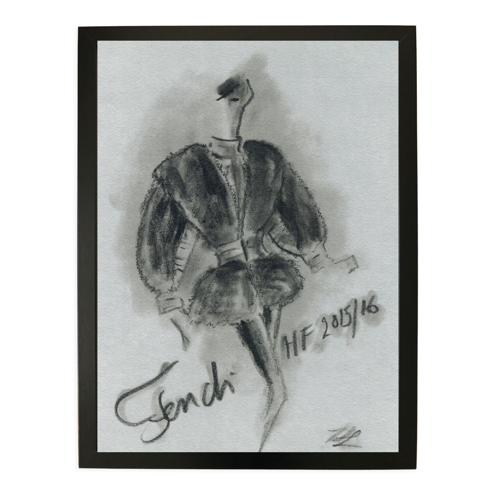 Drawing by Karl Lagerfeld for Fendi