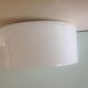 Round ceiling lamp in white opaline / vintage 60s-70s