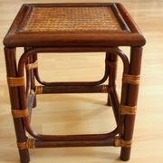 Small side table made of bamboo, rattan and wood - plant stand - Vintage