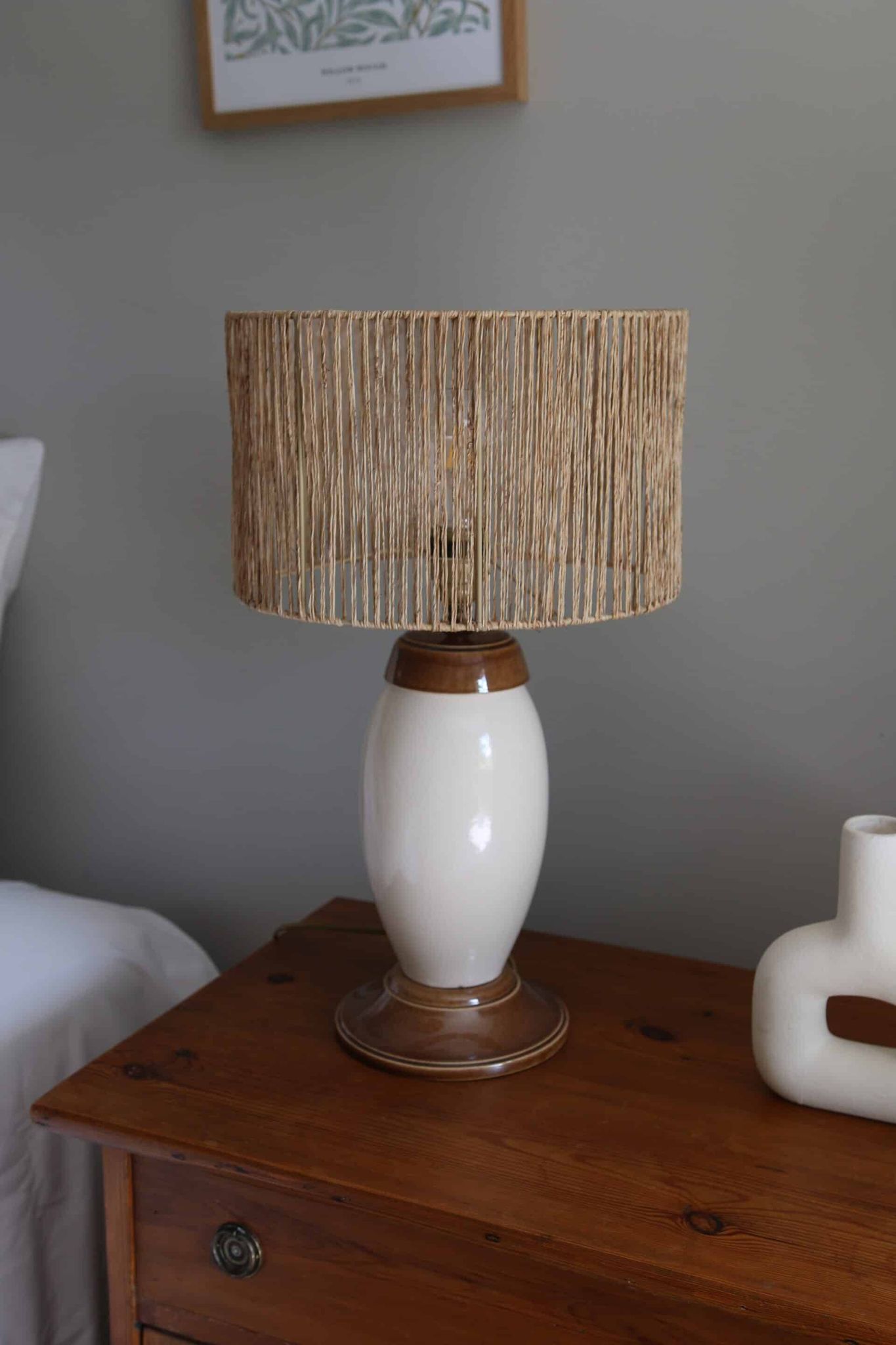 Lampe à poser en céramique craquelée, années 80