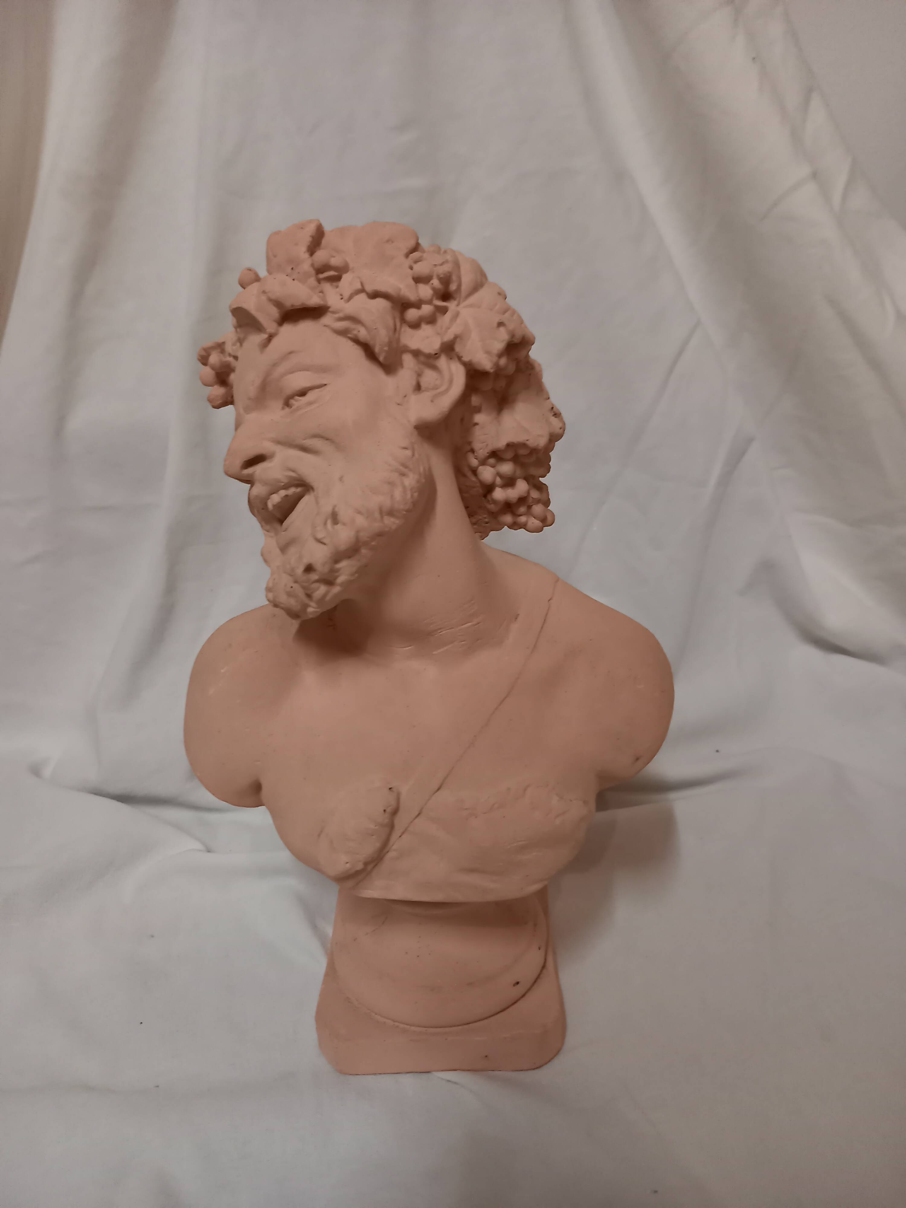 Bacchus and Bacchante, two terracotta busts, after Clodion