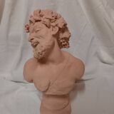 Bacchus et Bacchante, deux bustes en terre cuite, d'après Clodion