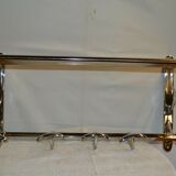 Chrome iron coat rack with hat holder