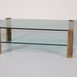Table de salon en laiton Peter Ghyzcy modèle T14D 1970 Design hollandais