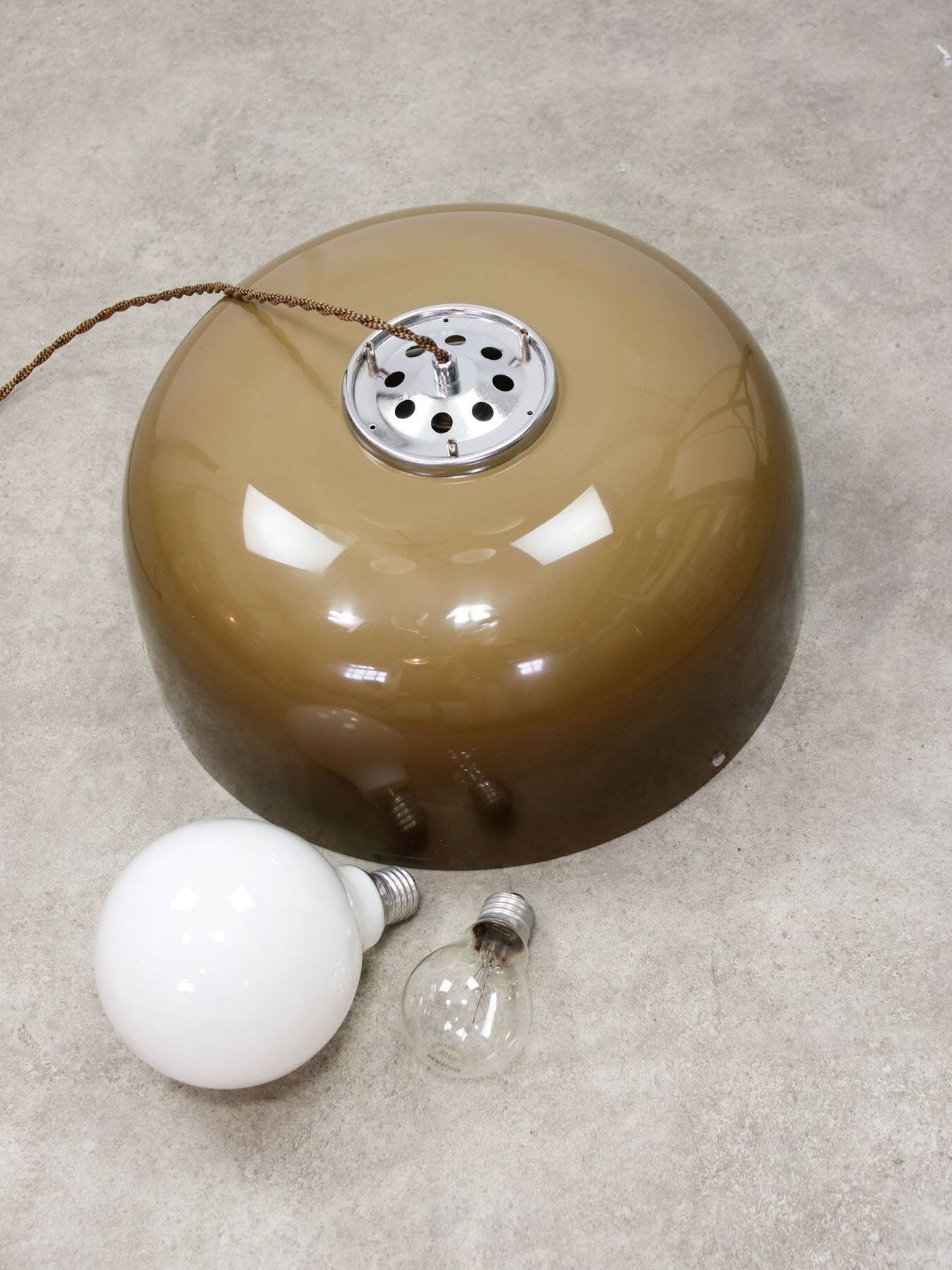 Space Age Brown Pendant Lamp from Guzzini, 1960s