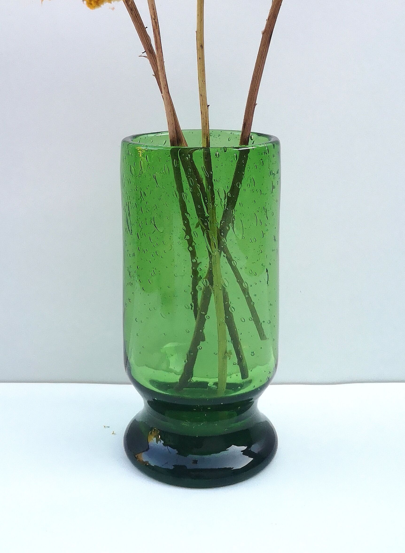 Vintage bubble glass vase