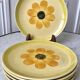 Set of 5 dessert plates flowers Gien 70s