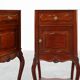 Paire de tables de nuit en noyer de style Louis XV avec des plateaux en marbre de Carrare, France