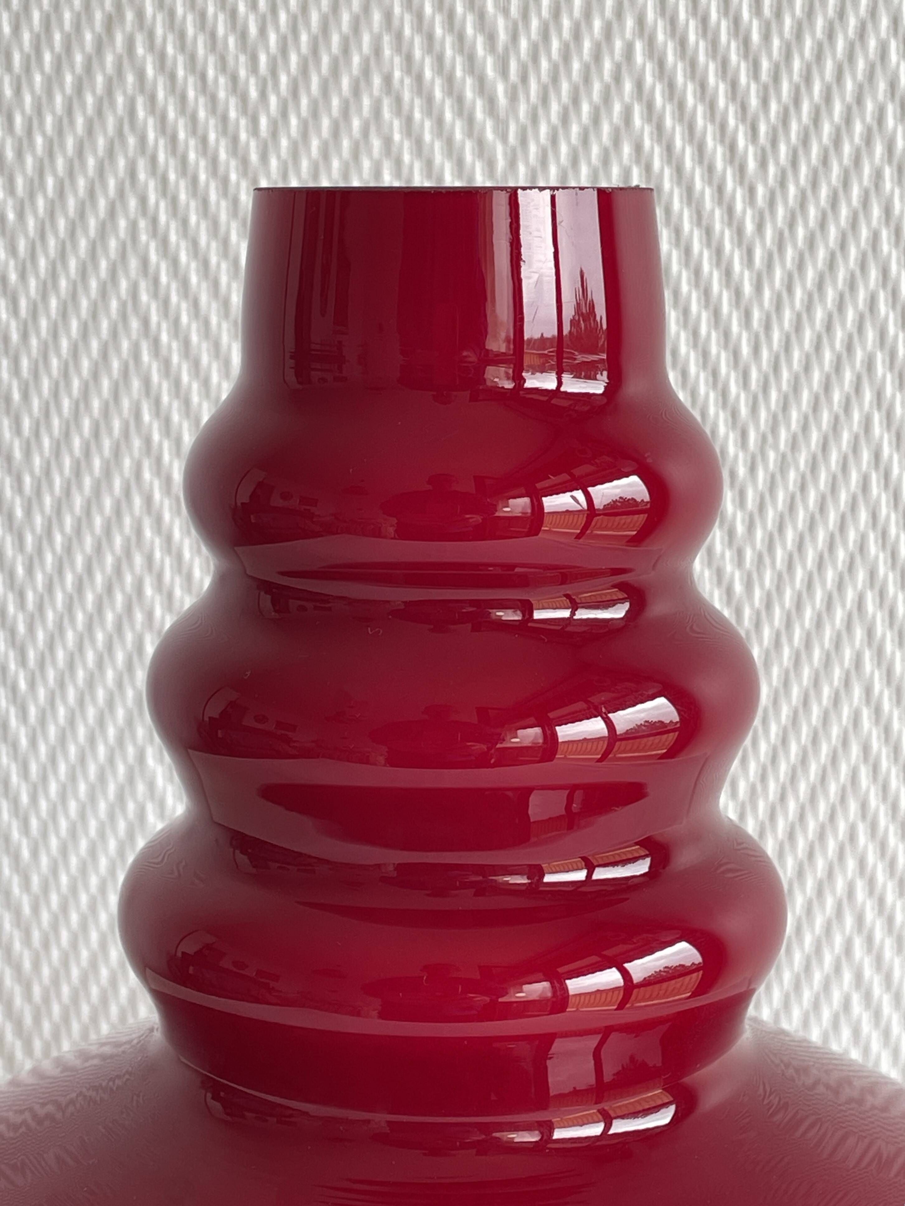 Peill & Putzler red opaline pendant lamp, 1960s and 1970s