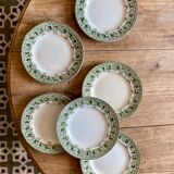 Set of 6 old plates in iron earth, model Murier de Saint Amand