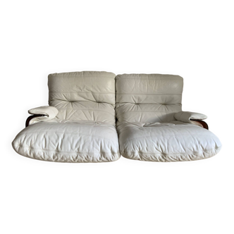 Marsala sofa in white leather