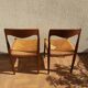 3 Niels Otto Moller chairs in teak and straw 60s