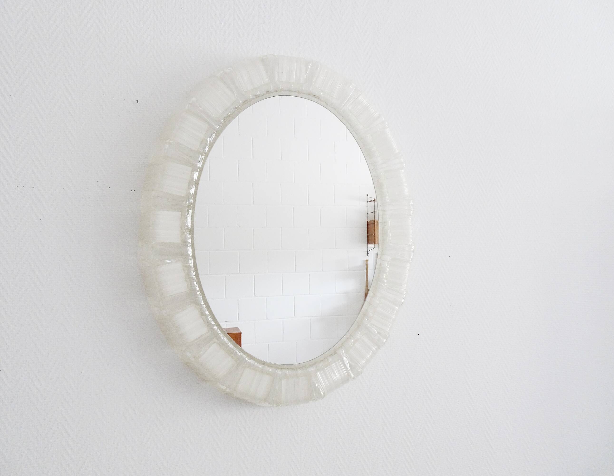 Illuminated mirror acrylic glass - mid century wall decoration