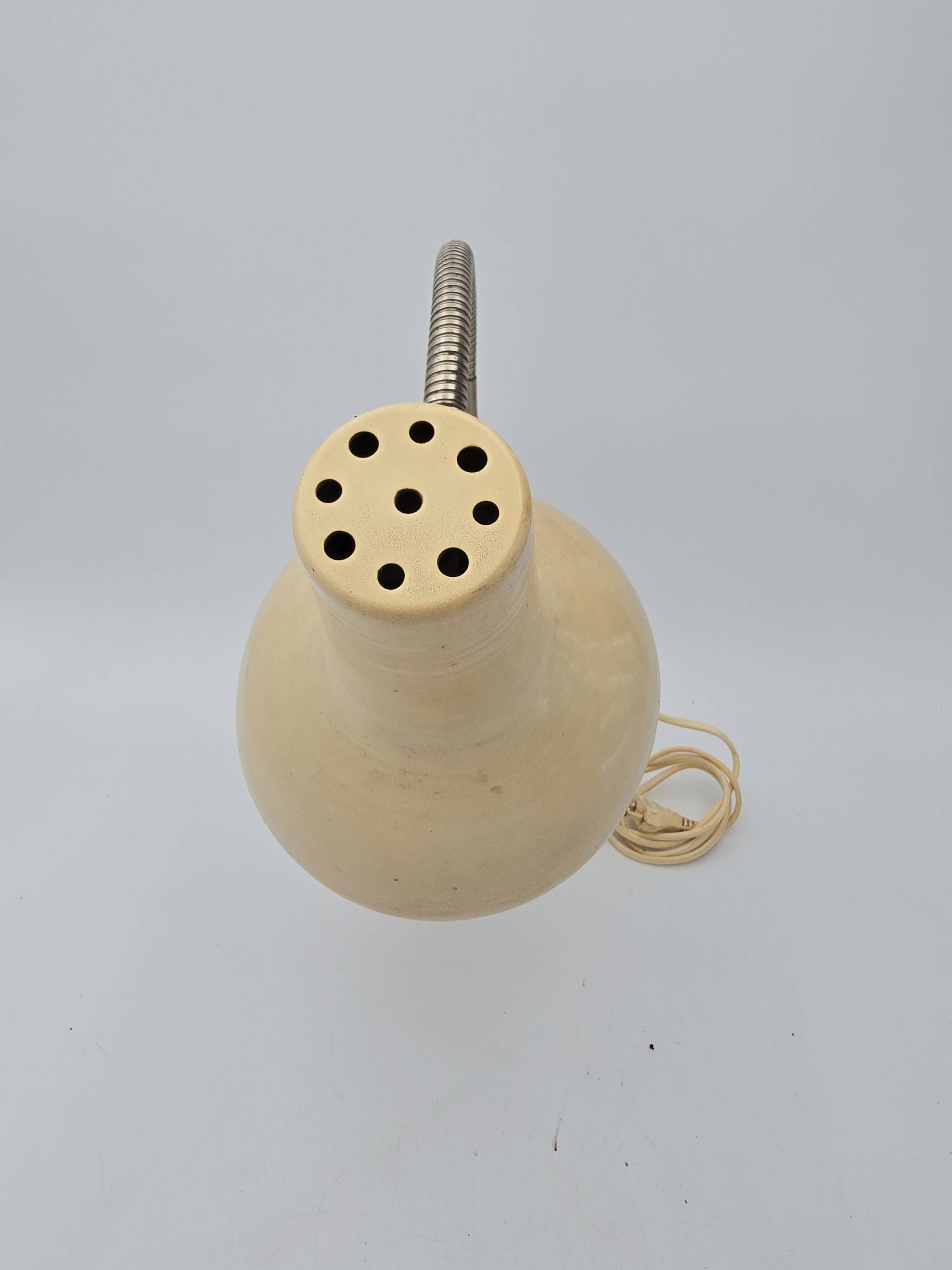 60's beige industrial gooseneck lamp