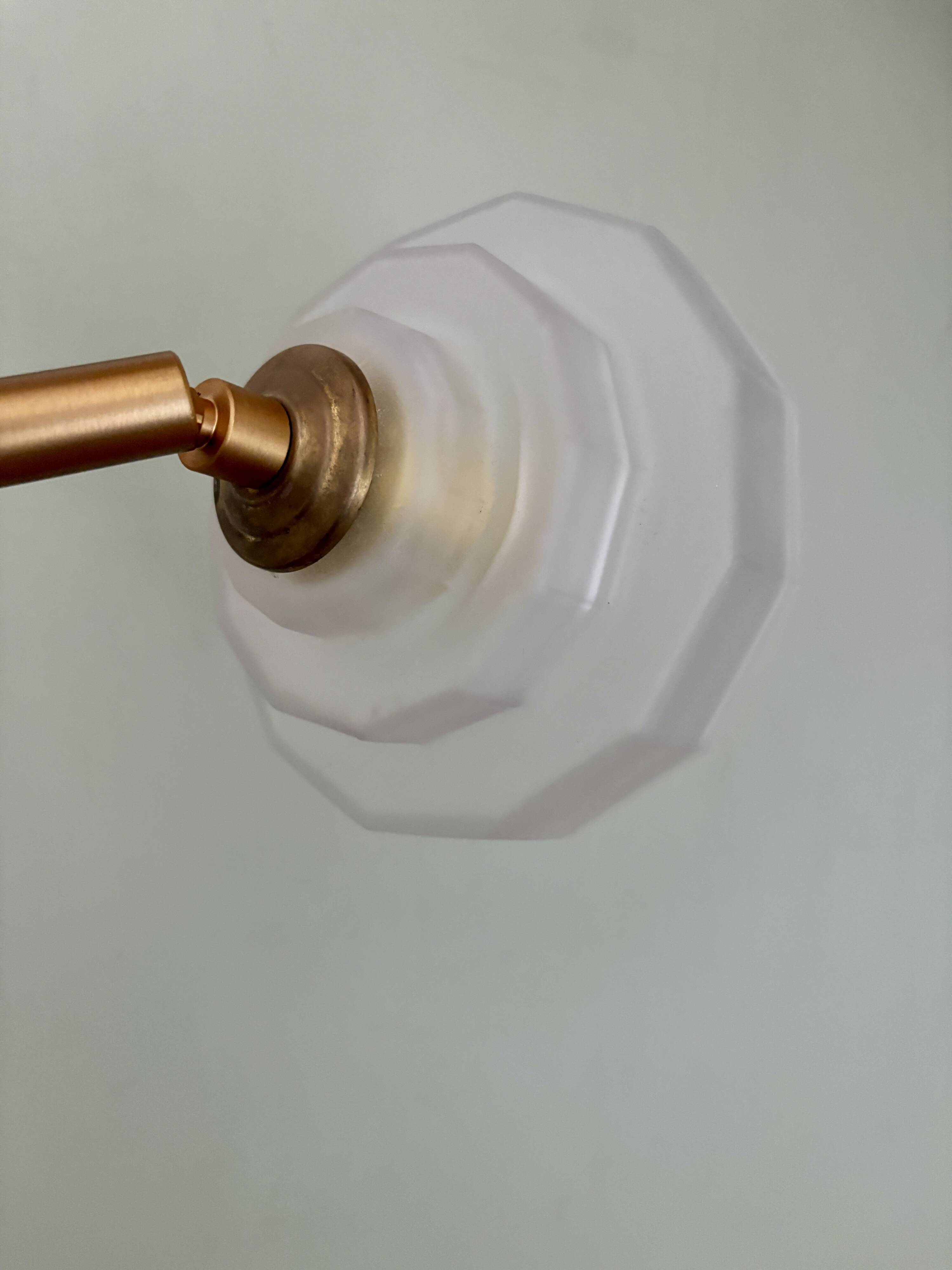 Vintage art deco frosted glass wall lamp with shade