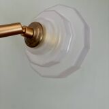 Vintage art deco frosted glass wall lamp with shade