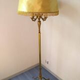 Floor lamp gilded bronze tripod 4 fires