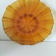 Large amber molded pressed glass dish