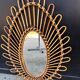 Almond rattan mirror from the 1960s