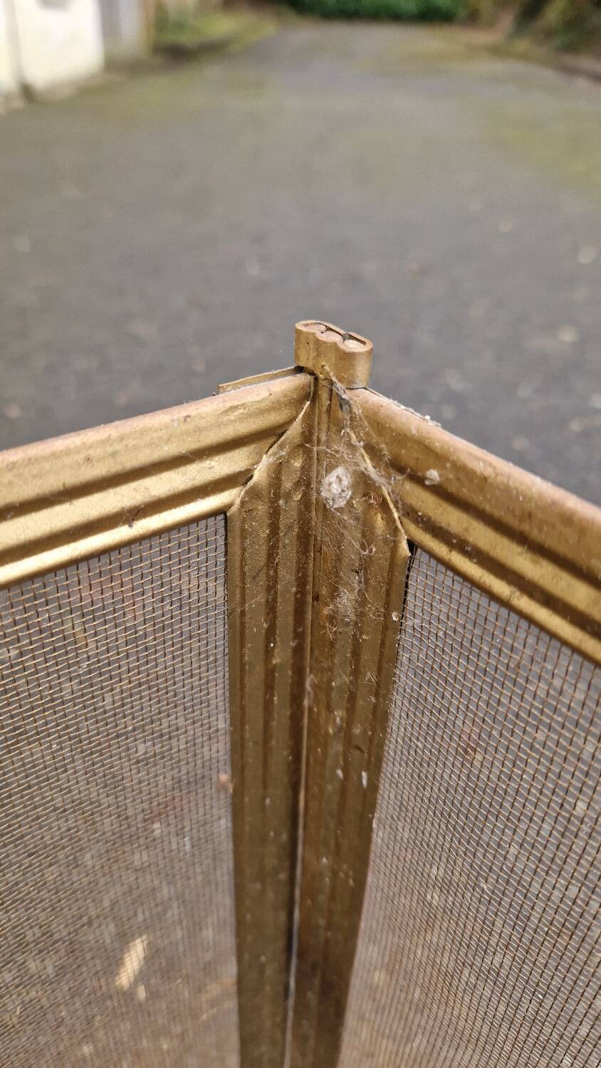 Brass fire screen
