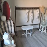 Small piano bench canné shabby chic style