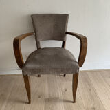 Bridge chair vintage grey velvet