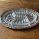 Antique serving dish, aperitif, starters, in Lippert crystal and metal