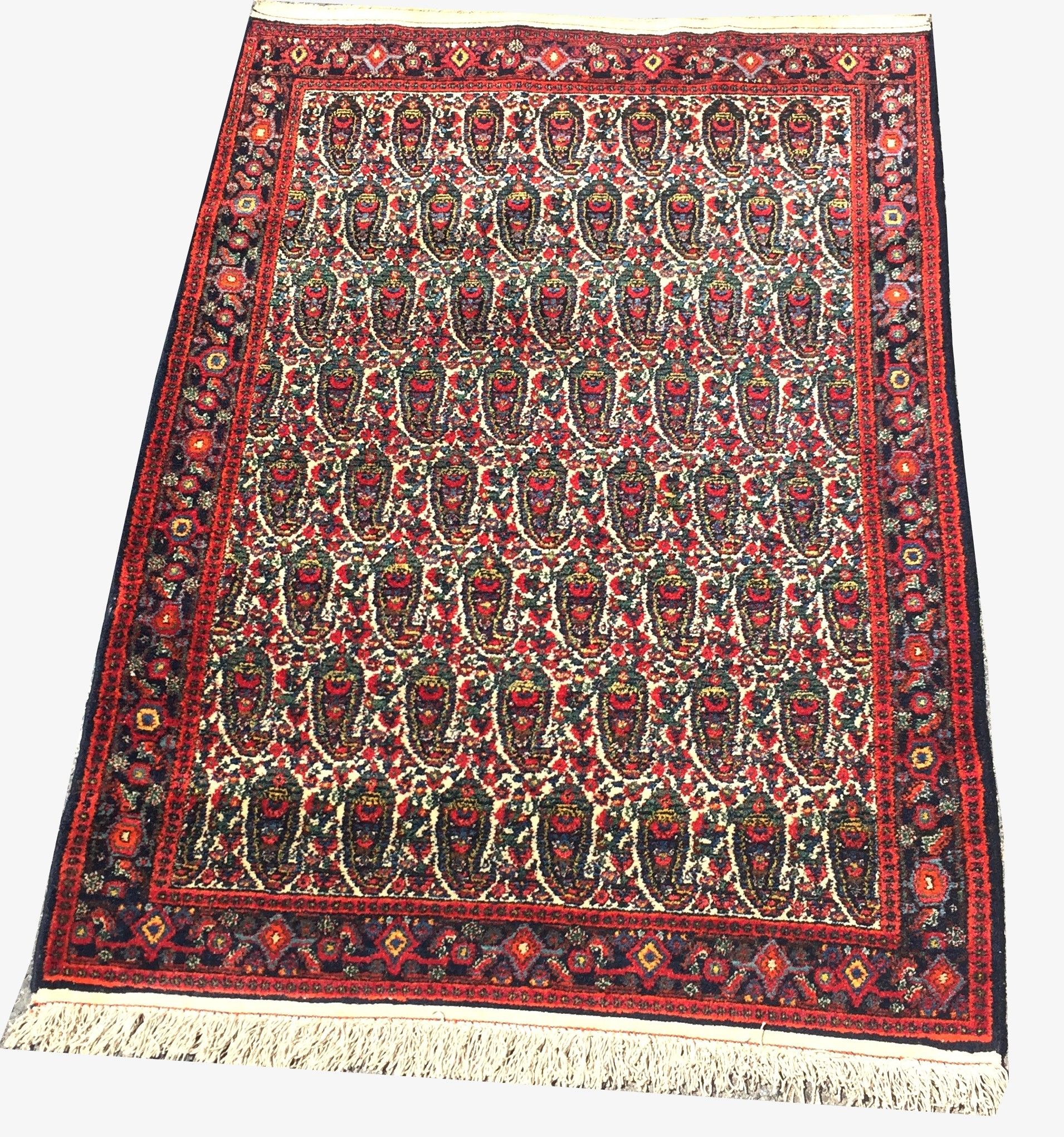 Oriental Persian Carpet Iran Kurdish Tribe SENNEH : 1.60 X 1.18 M