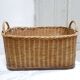 Panier vintage en rotin et en bois