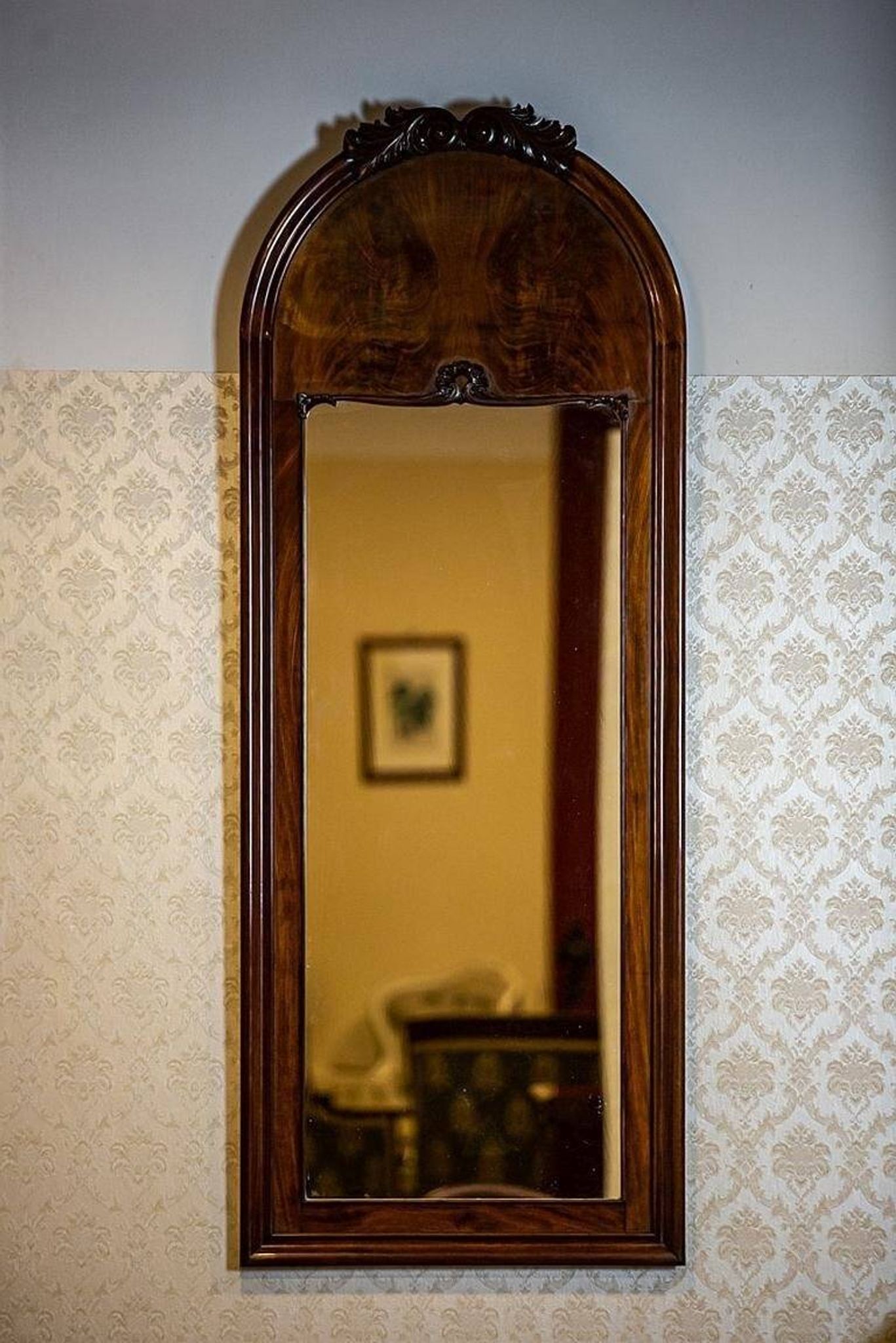 Set of Antique Louis Philippe Mirror and Console Table, 1890s