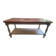 Table basse vintage rustique rose et doré