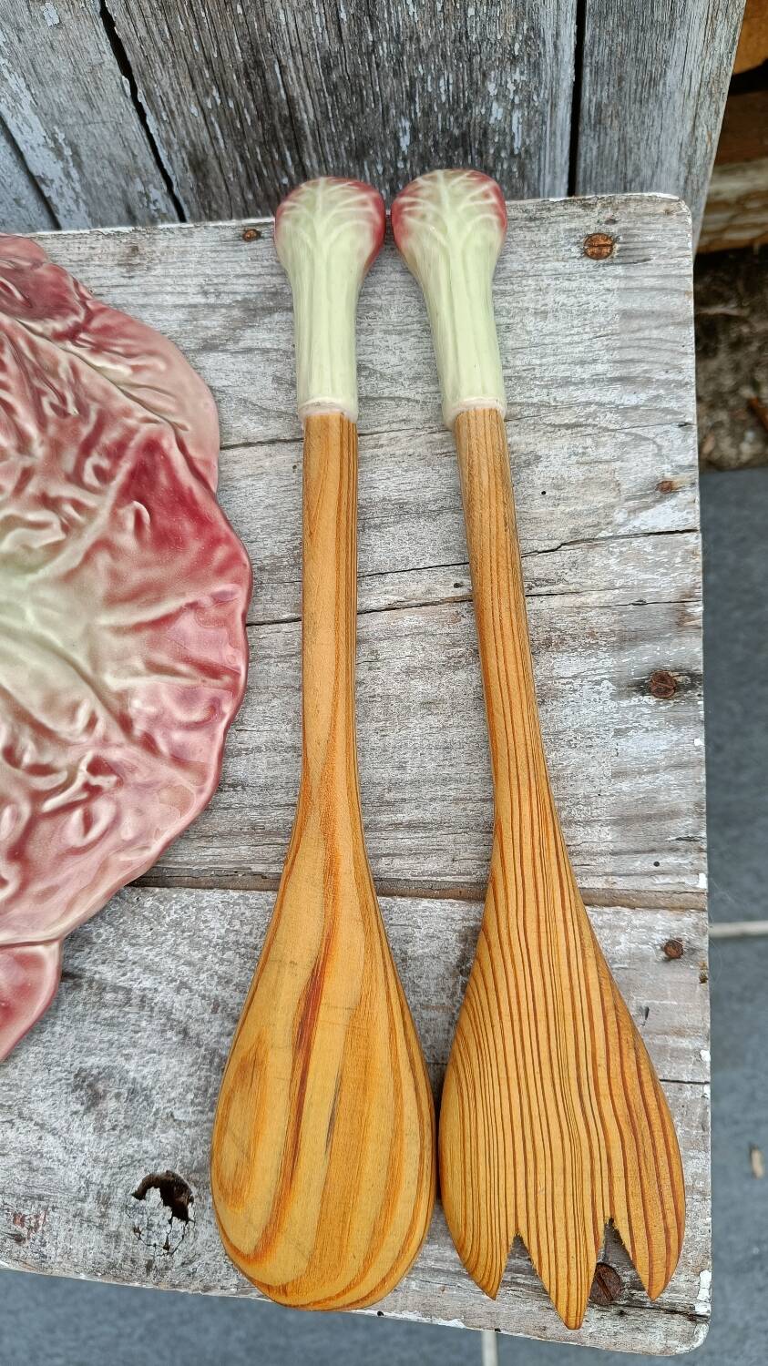 Pink cabbage slip salad bowl