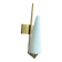 Vintage brass wall light with a white glass spindle shade from the 1950s-1960s.
