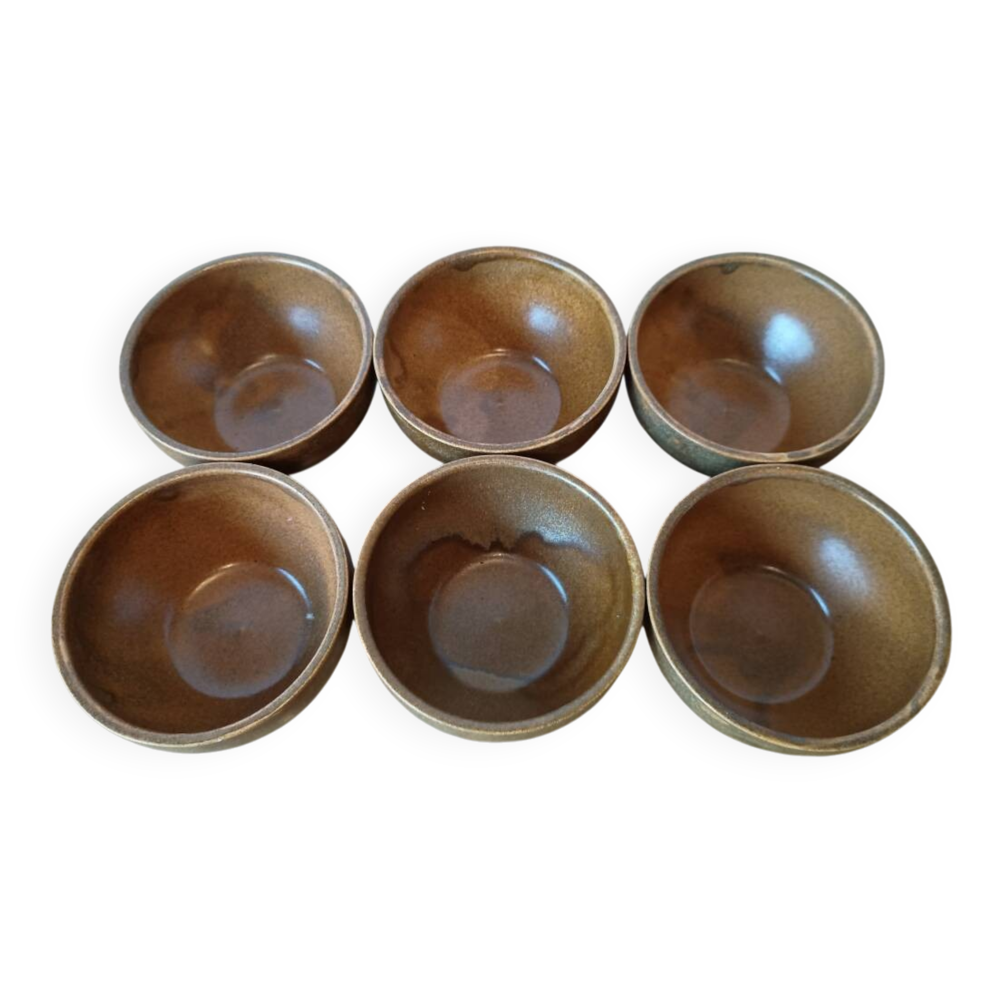 Set of 3 small vintage stoneware bowls from Digoin.