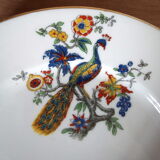 6 flat porcelain plates peacock