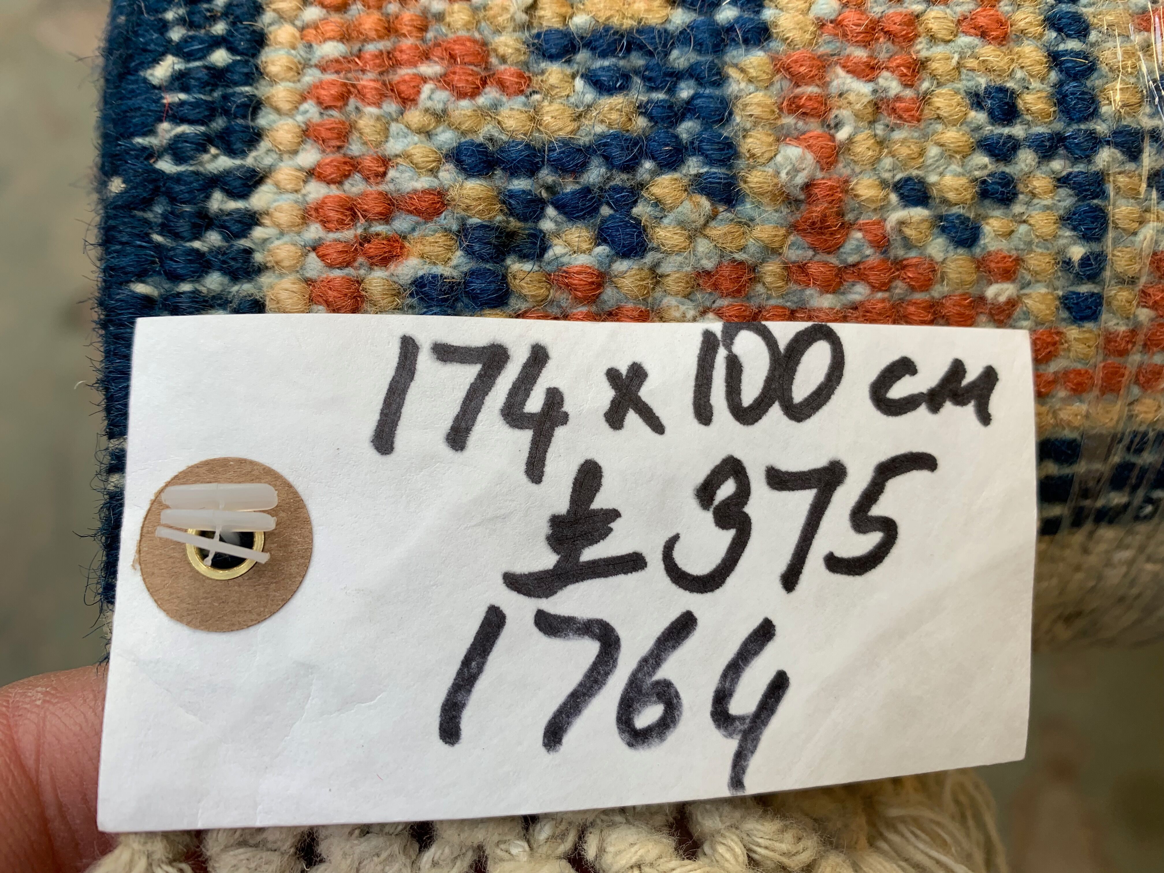 Vintage Kamseh Rug 190x137 cm, medium, Tribal oriental Carpet truly Shabby Chic