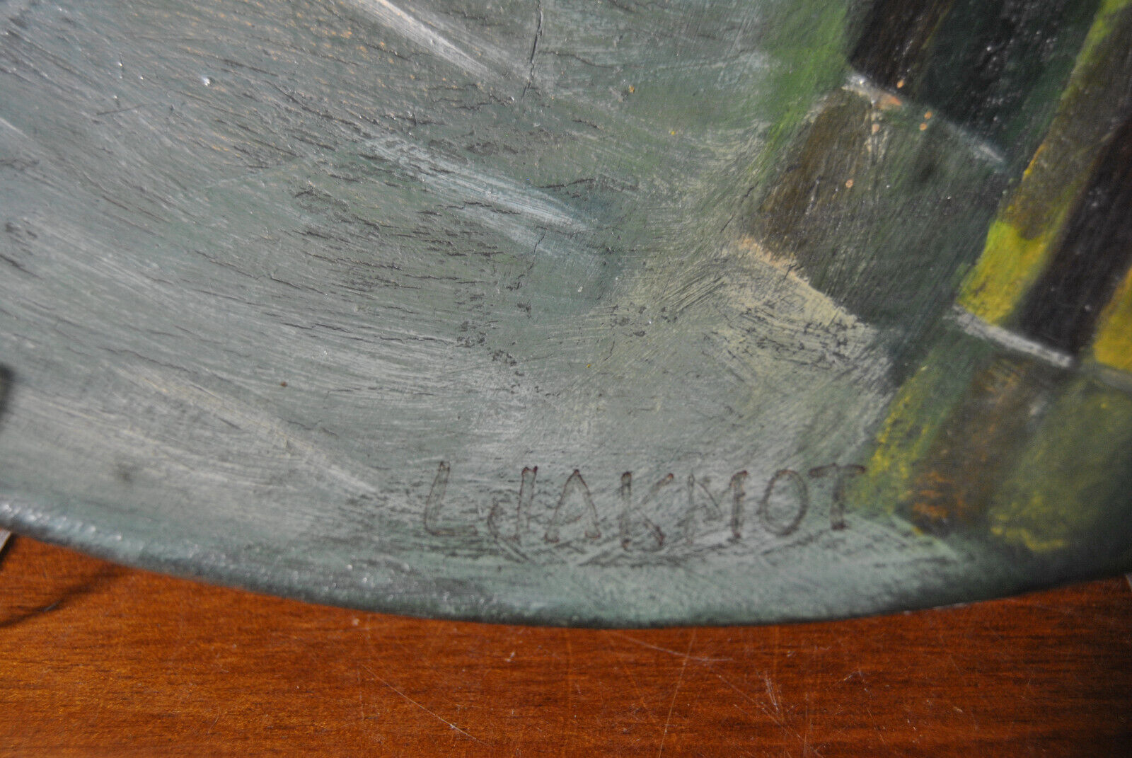 Set of 3 dishes 19th century terracotta painting 1895 boat lily lily swan