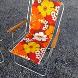 2 folding armchairs camping or beach vintage 70